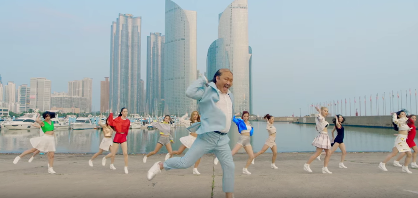 Psy dancing in "Daddy"