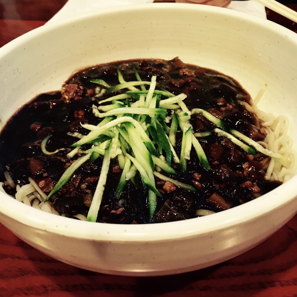 jajangmyeon, korean black bean noodles